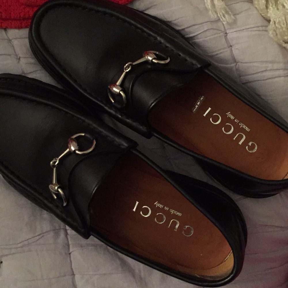MENS/WOMENS Gucci classic black leather moccasin